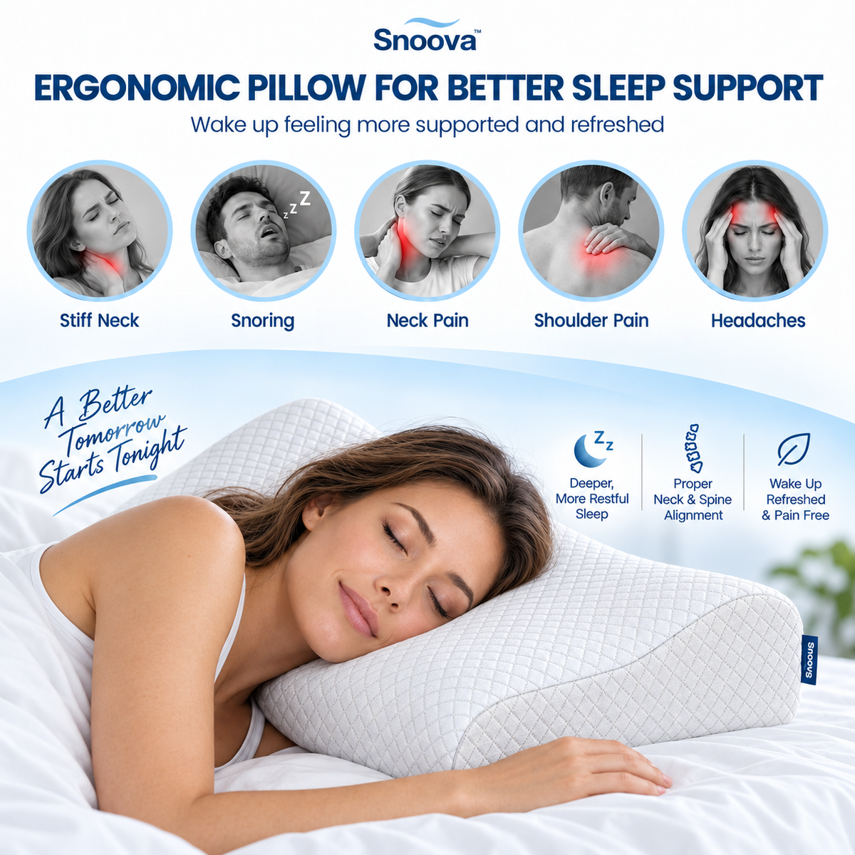 Orthopedic Memory Foam Butterfly Pillow