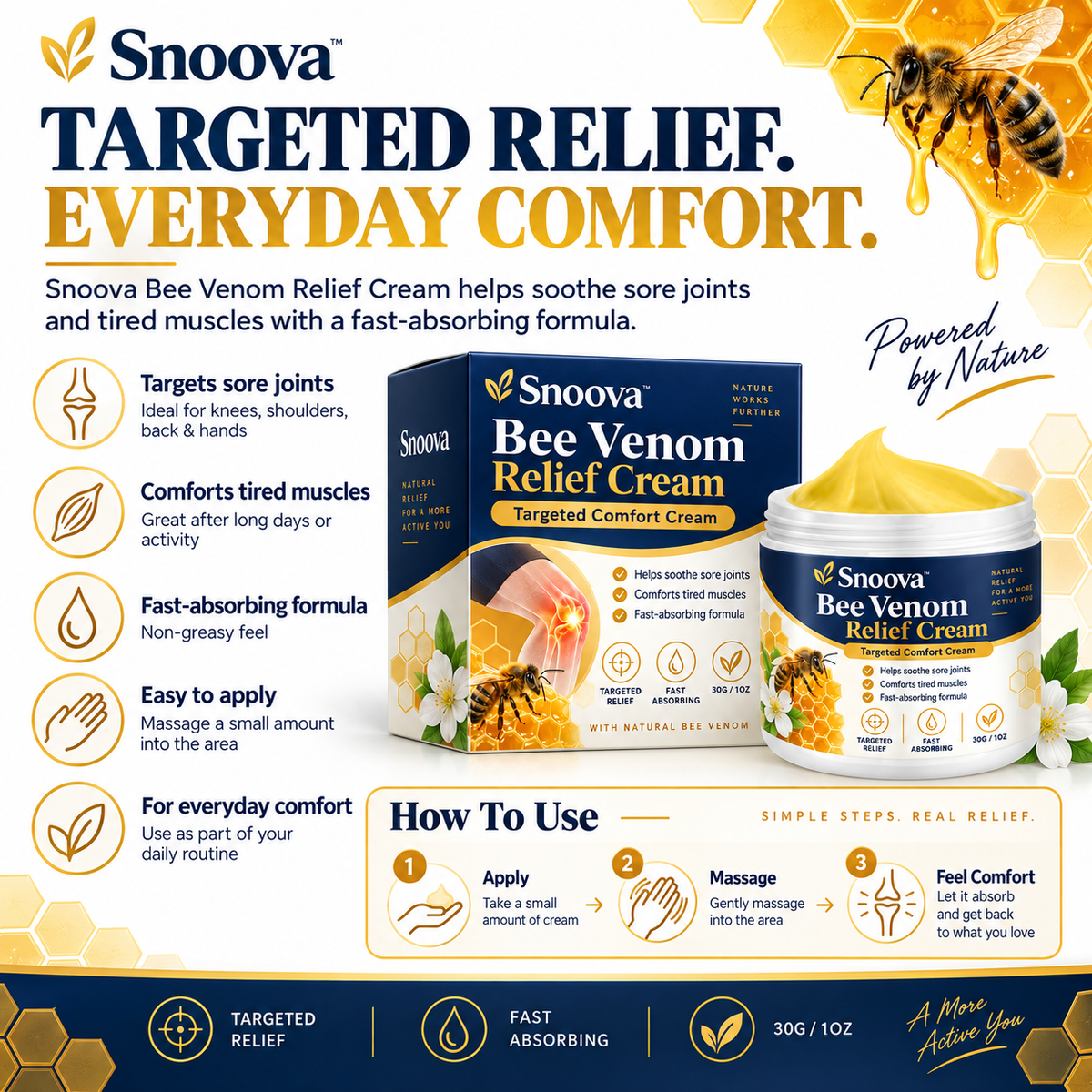 Snoova Bee Venom Pain Relief Cream