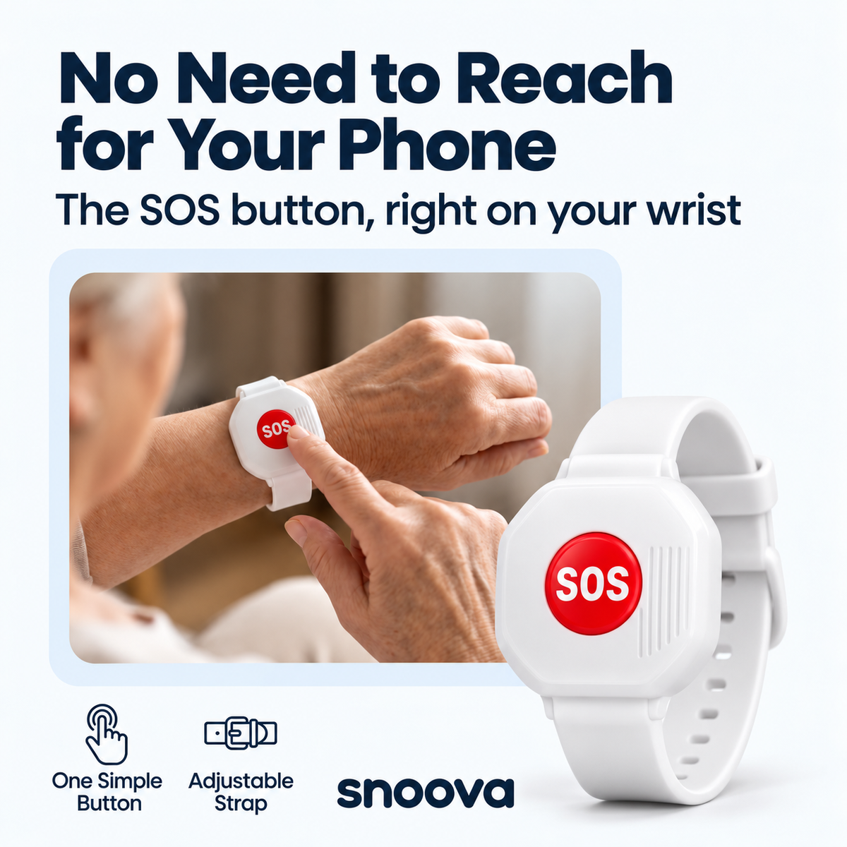 Snoova SafeTap™ – SOS Alert Bracelet for Seniors